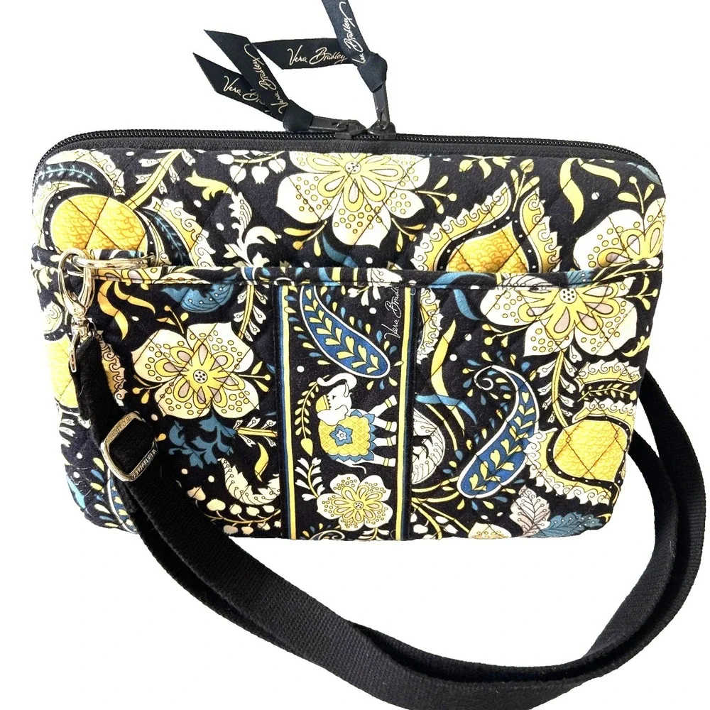 Vera Bradley Ellie Blue Hard Shell Case Kindle iPad Tablet Crossbody w/ Strap